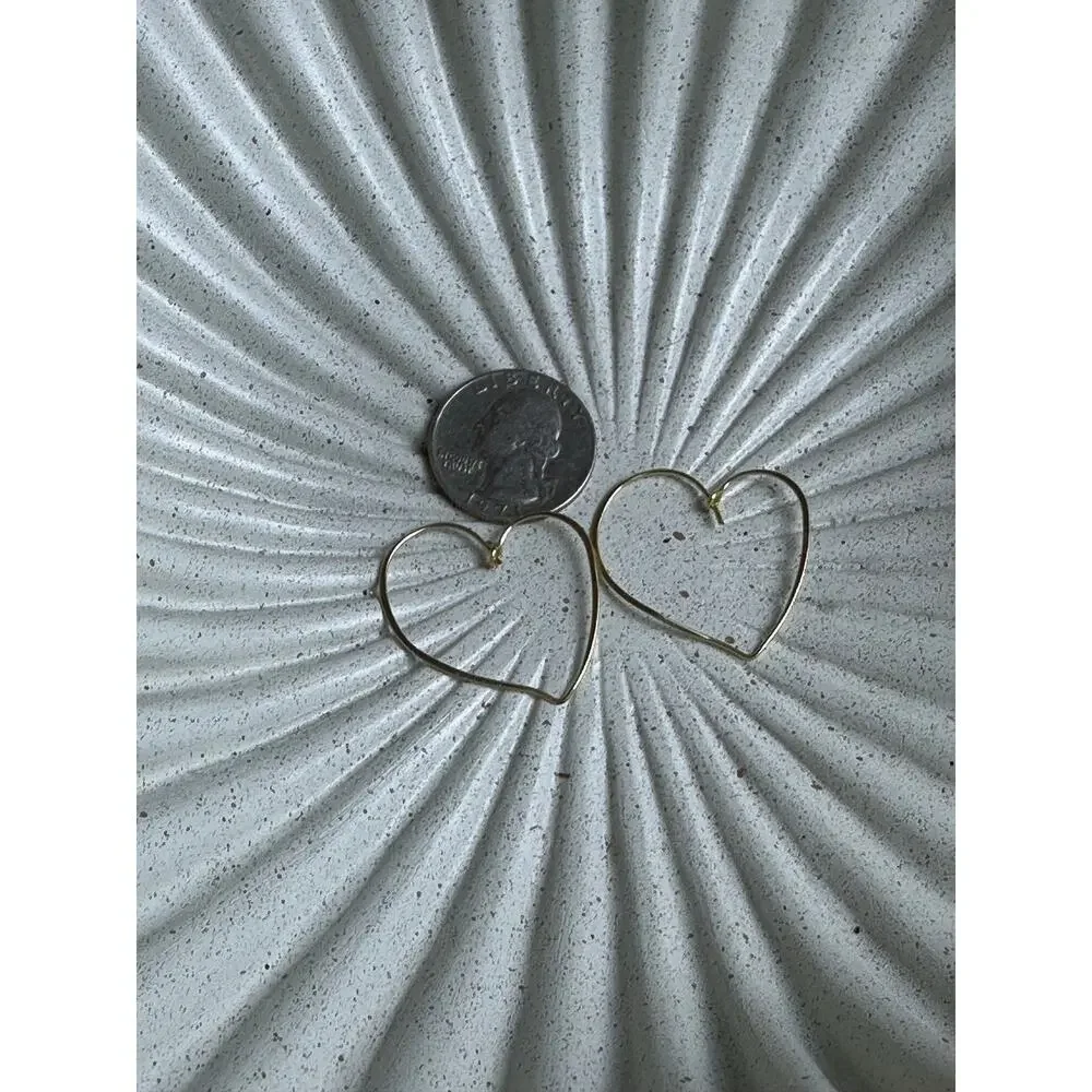 BOGO FREE 1” golden heart MINIMILIST heart hoop earrings